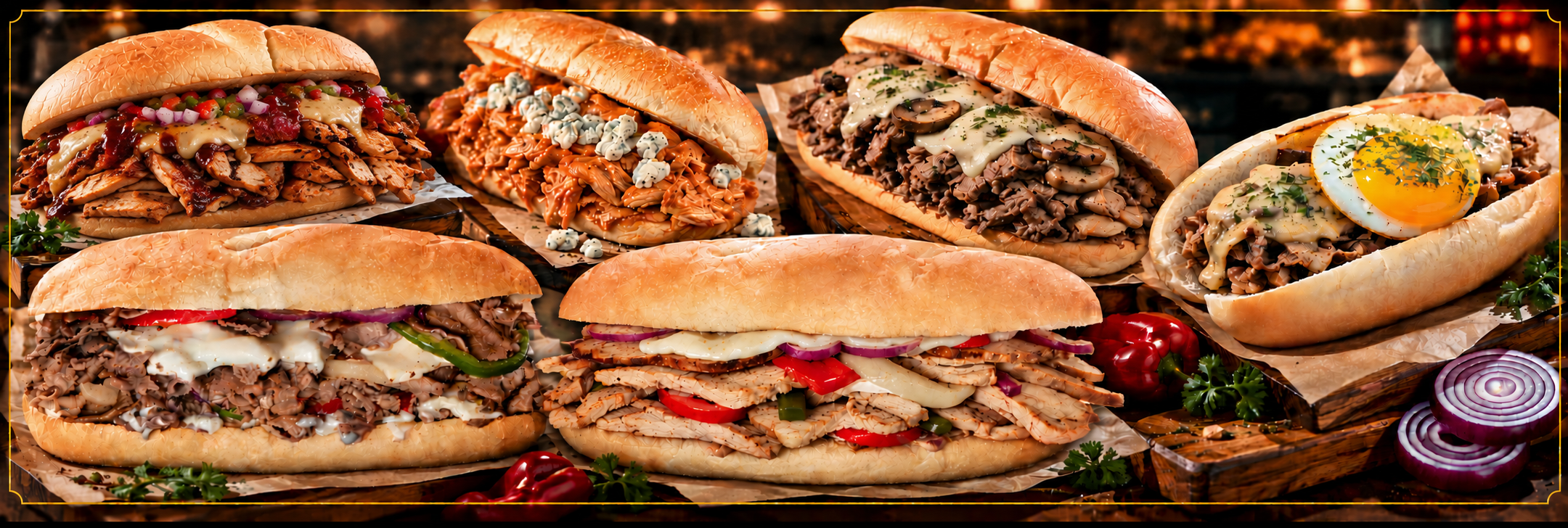 cheesesteak varieties pizza buffalo chicken breakfast bbq classic chipotle